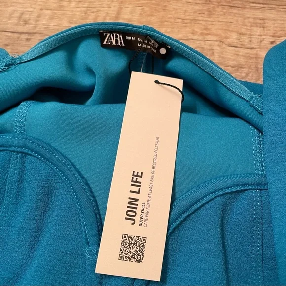 NWT Zara blue mini dress with cupped chest - Picture 12 of 13